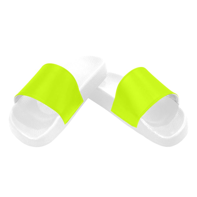 Men's Fluorescent Yellow Solid Slider Sandals