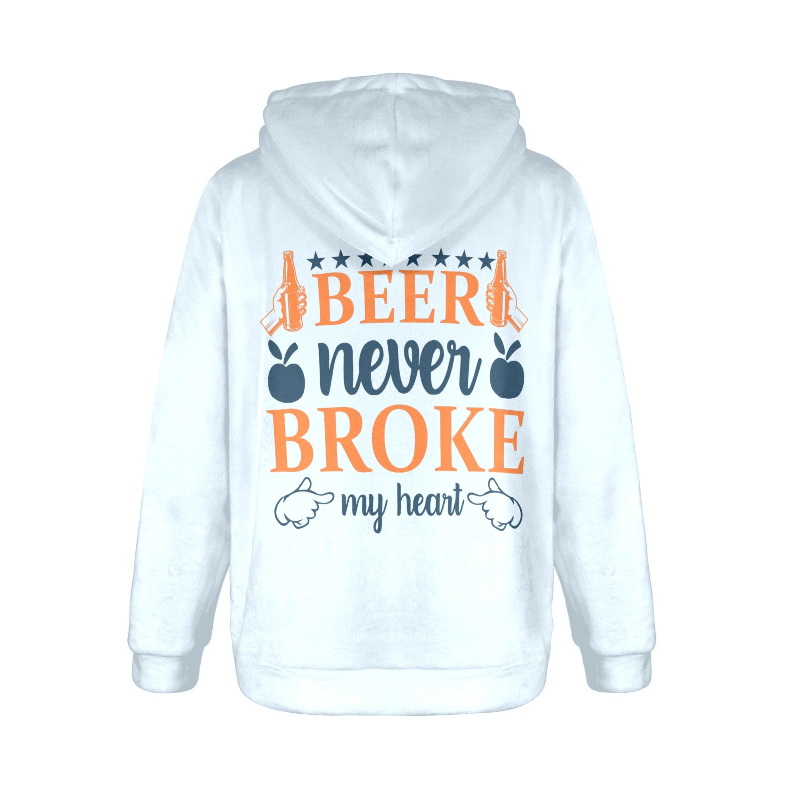 Women's Beer Never Broke My Heart Typography Flannel Hoodie