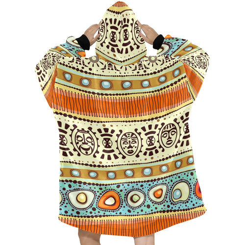 Women's African Pattern Abstract Blanket Hoodie