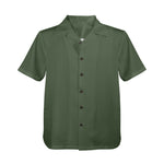 Men's Gray Asparagus Solid Half Sleeve Shirt