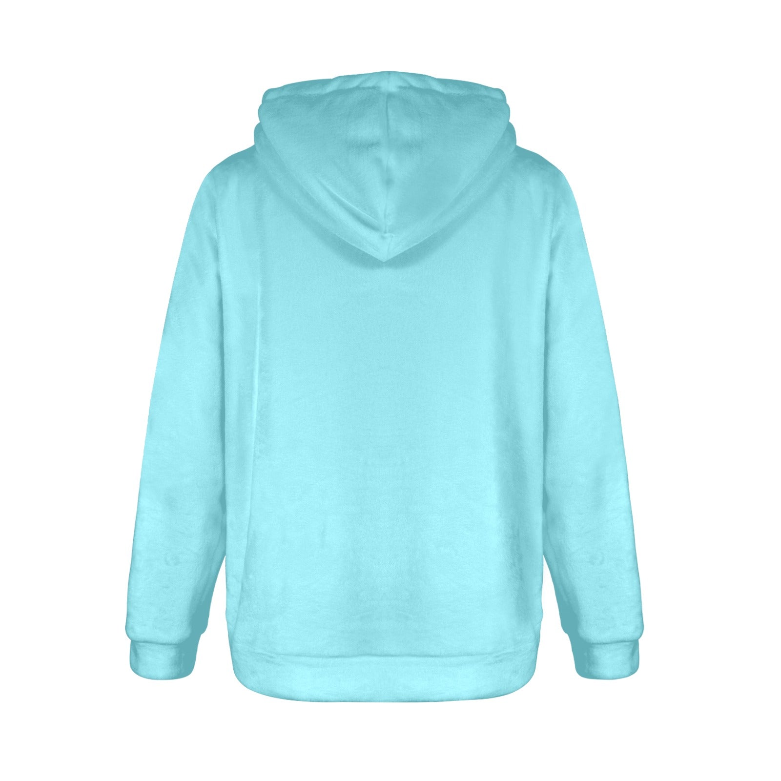 Women's Pale Blue Solid Flannel Hoodie
