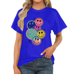 Women's Multi Smile Streetwear Classic Fit T-shirt