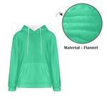 Men's Medium Spring Green Solid Flannel Hoodie