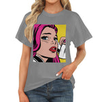 Women's Anime Lady Abstract Classic Fit T-shirt