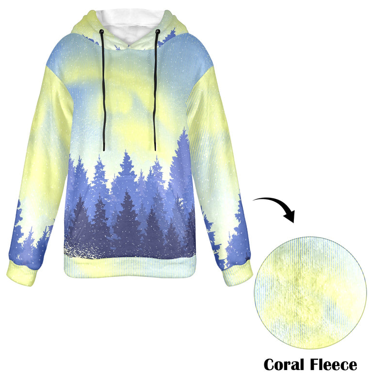 Women's Nature Abstract Flannel Hoodie