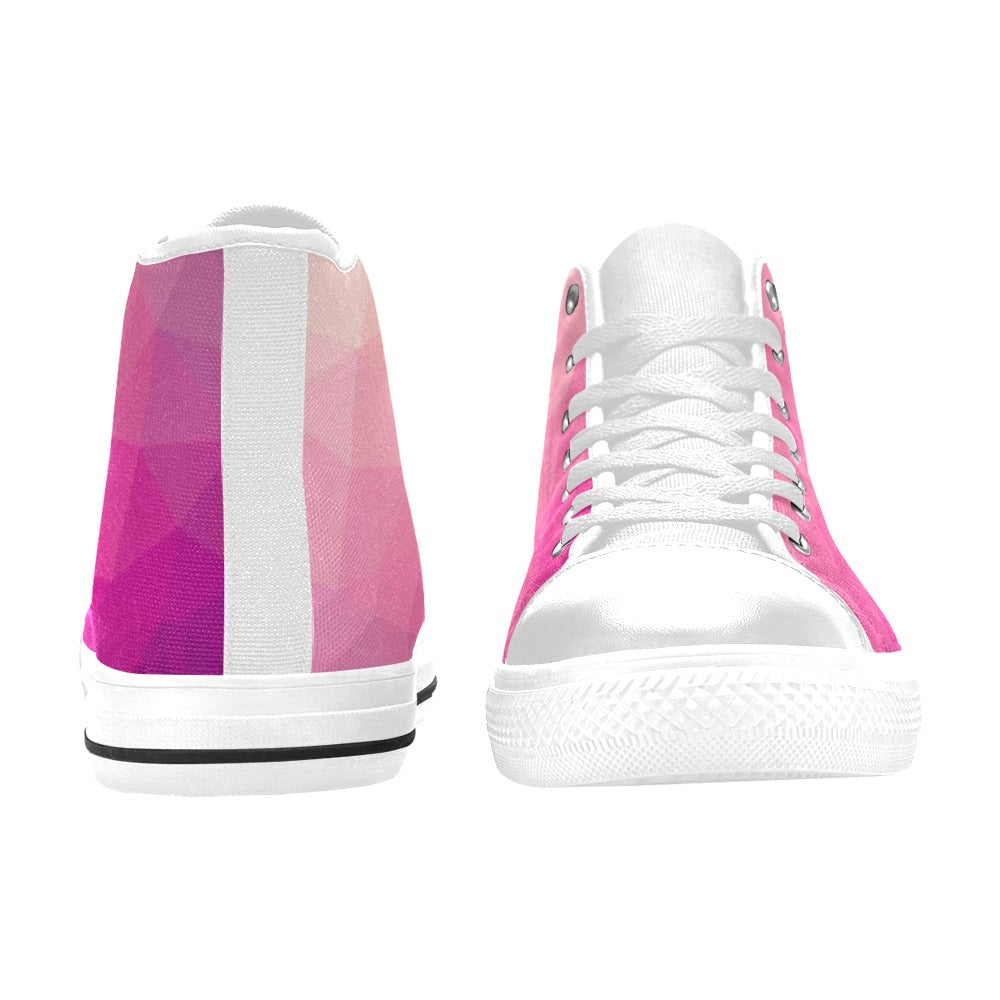 Women's Pink Hue Prism Abstract High Top Shoes