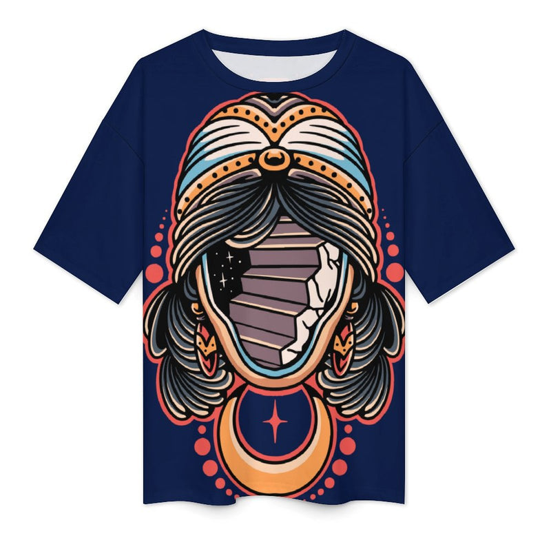 Women's Void Face Acid & Punk Oversized T-shirt