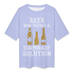Men's Beer Solution Typography Oversized T-shirt