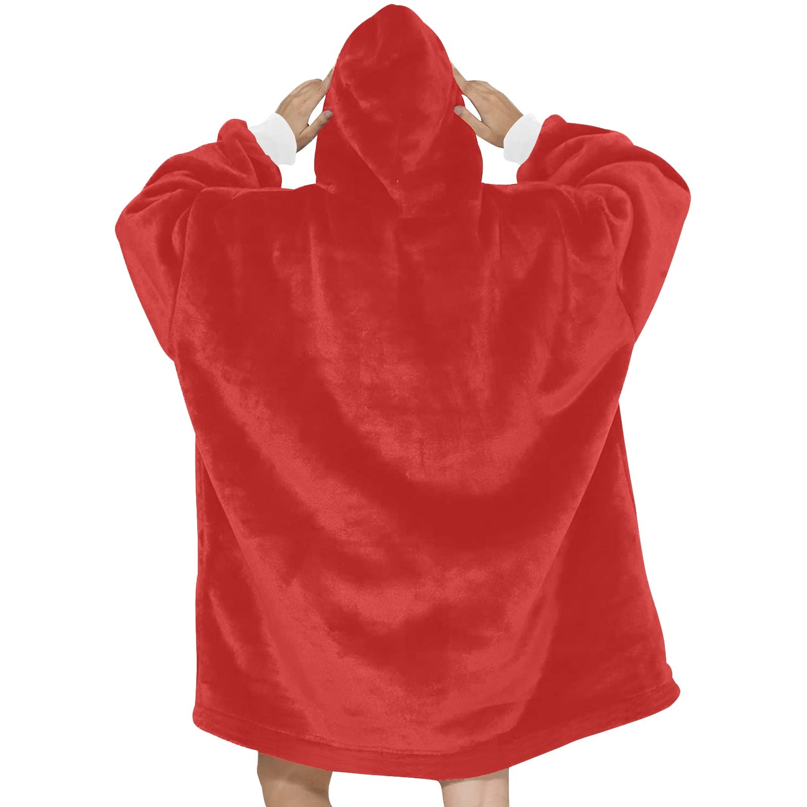 Women's Red Solid Blanket Hoodie