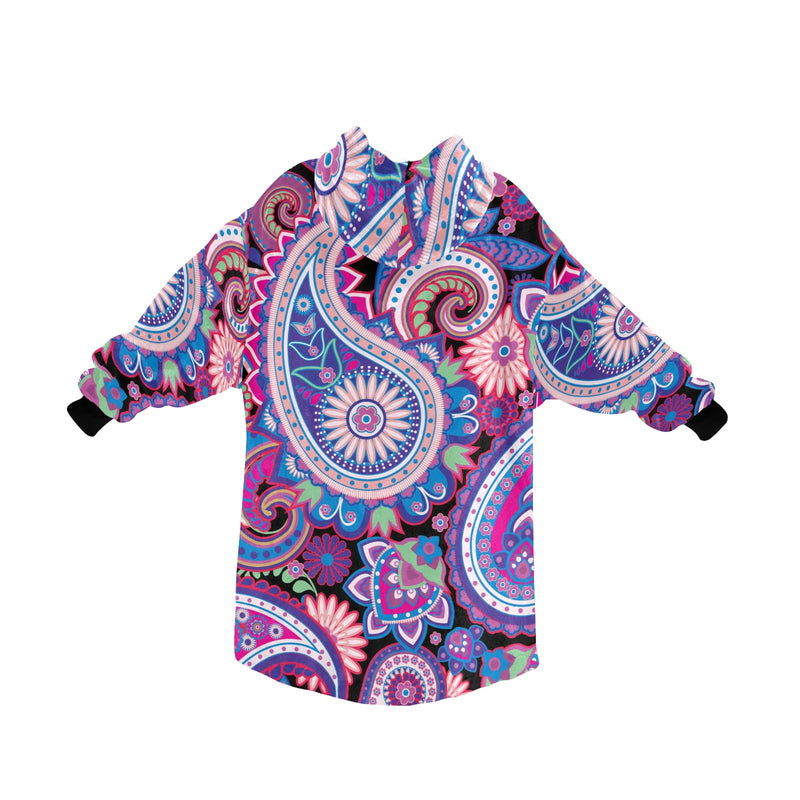 Women's Traditional Asian elements Paisley Abstract Blanket Hoodie