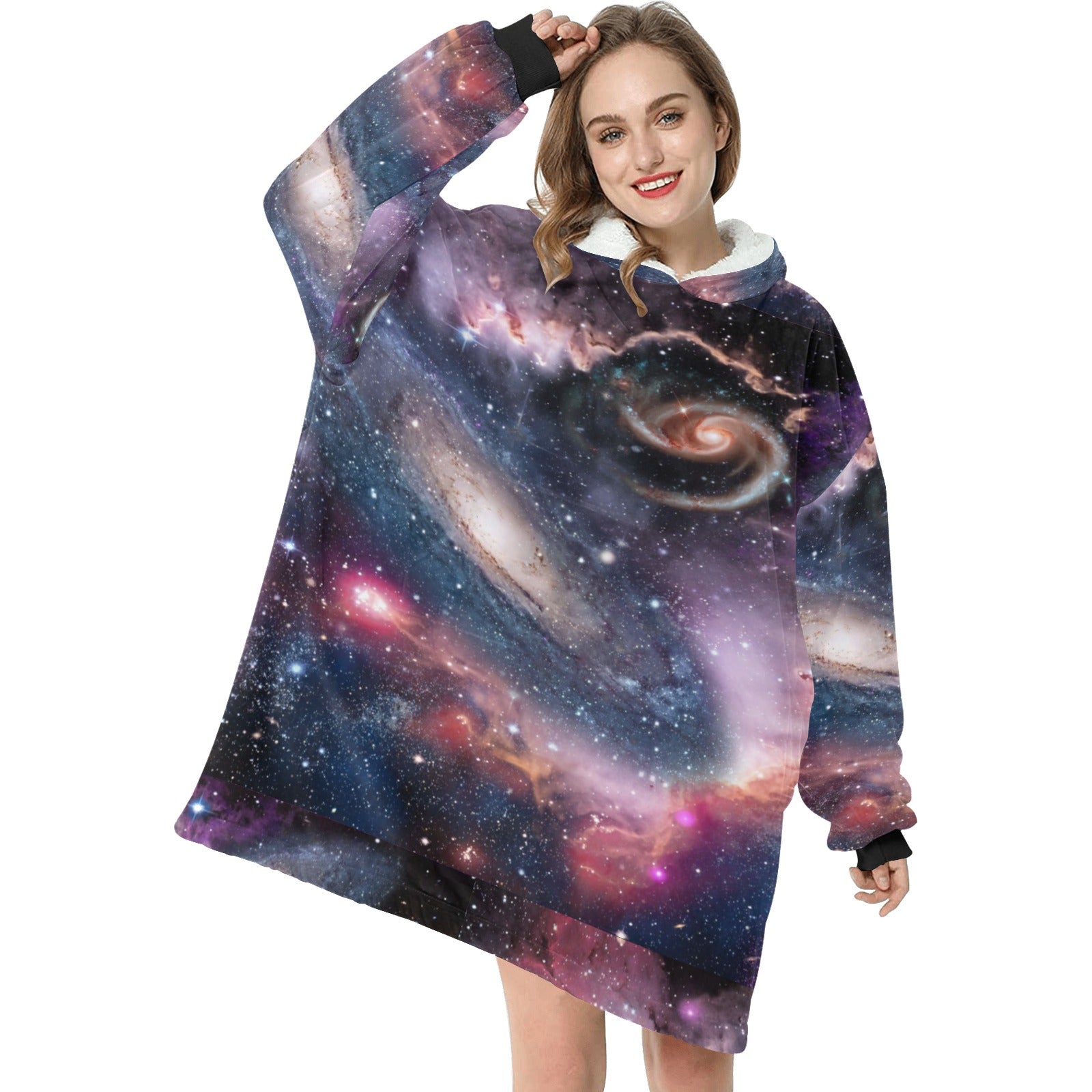 Women's Spiral Nebula Abstract Blanket Hoodie