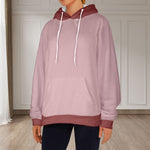 Women's Rosy Brown & Brown Solid Flannel Hoodie