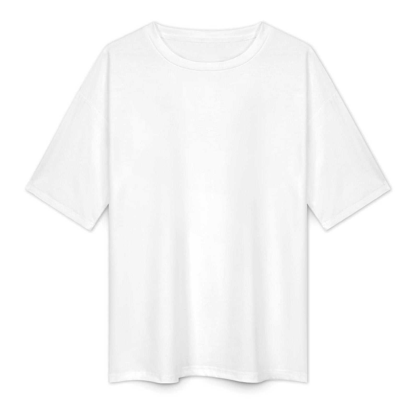 Women's White Solid Oversized T-shirt