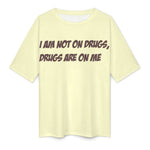 Men's Drugs on Me Typography Oversized T-shirt