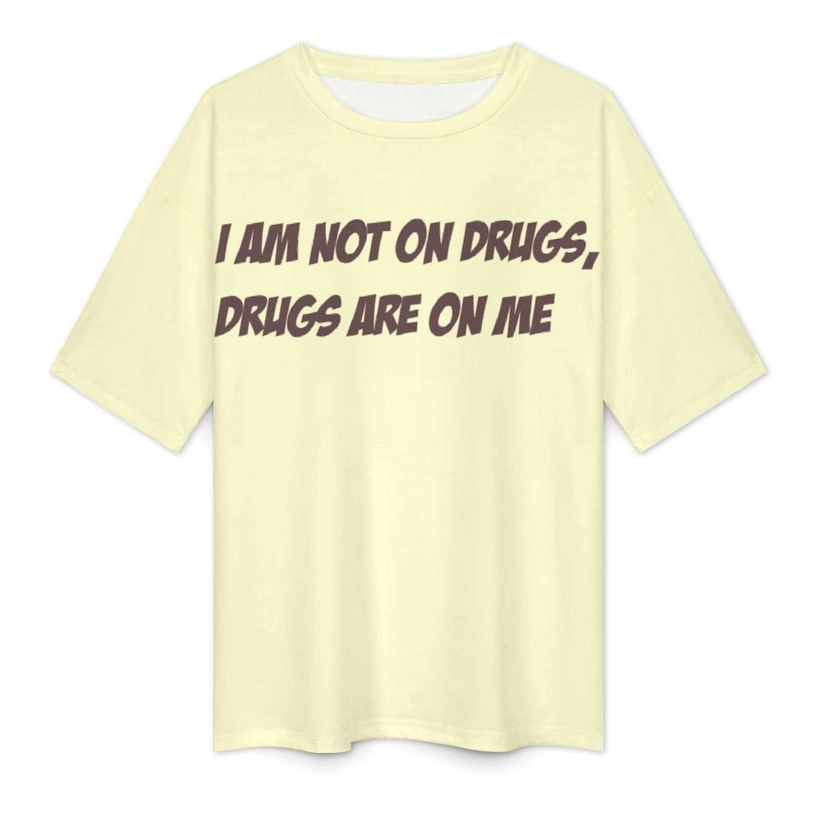Men's Drugs on Me Typography Oversized T-shirt