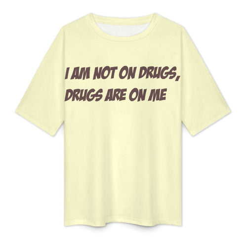 Men's Drugs on Me Typography Oversized T-shirt
