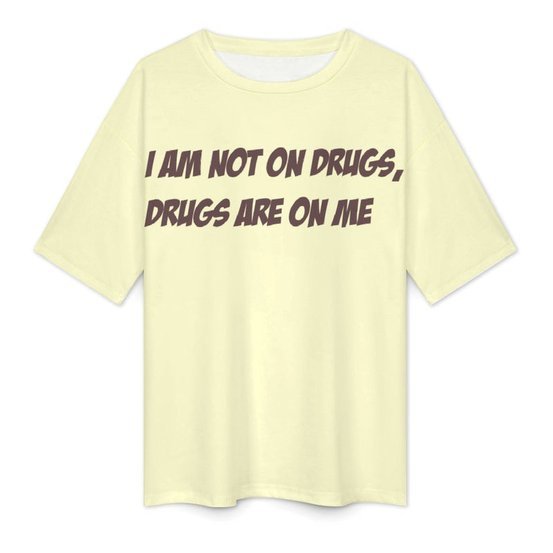 Men's Drugs on Me Typography Oversized T-shirt