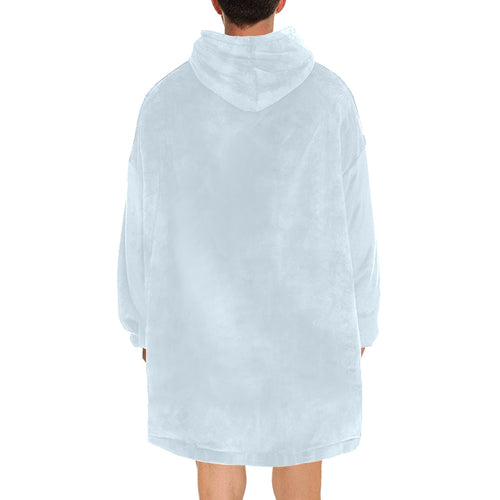 Men's Pale Aqua Blue Solid Blanket Hoodie