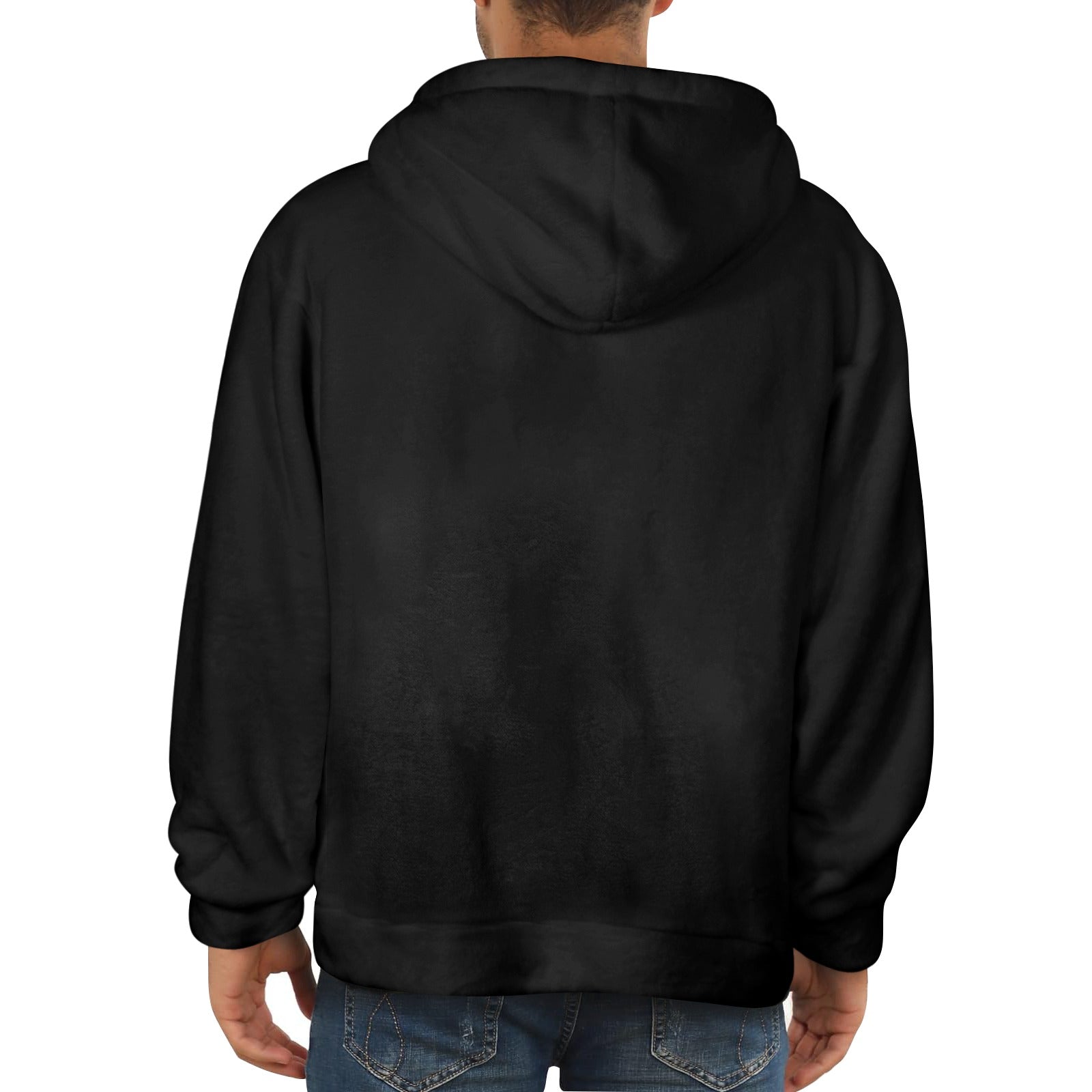 Men's Black Solid Flannel Hoodie