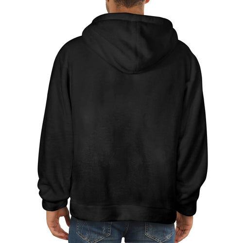 Men's Black Solid Flannel Hoodie