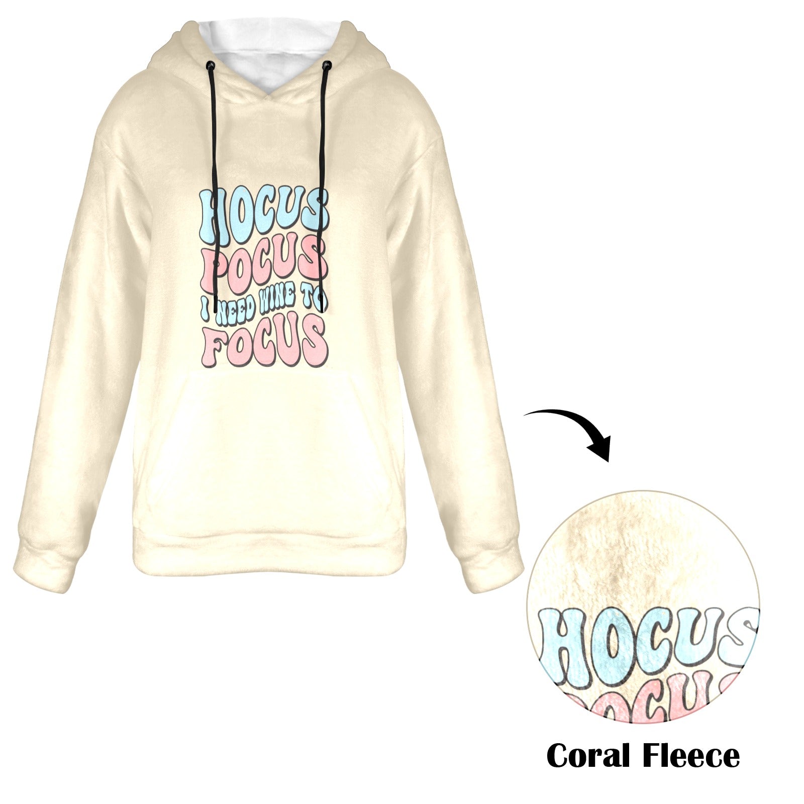 Women's Hocus Pocus Typography Flannel Hoodie