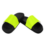 Men's Fluorescent Yellow Solid Slider Sandals