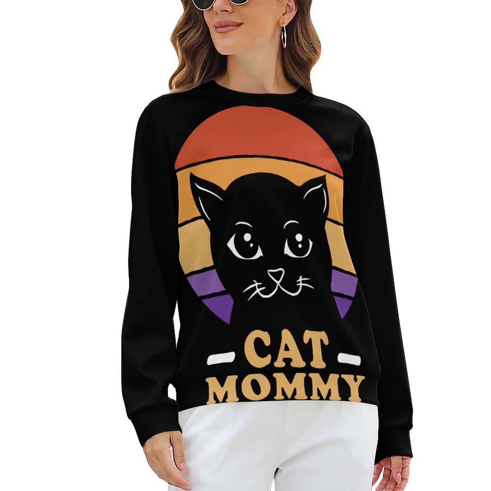 Women's Cat Mommy Anime Sweatshirt