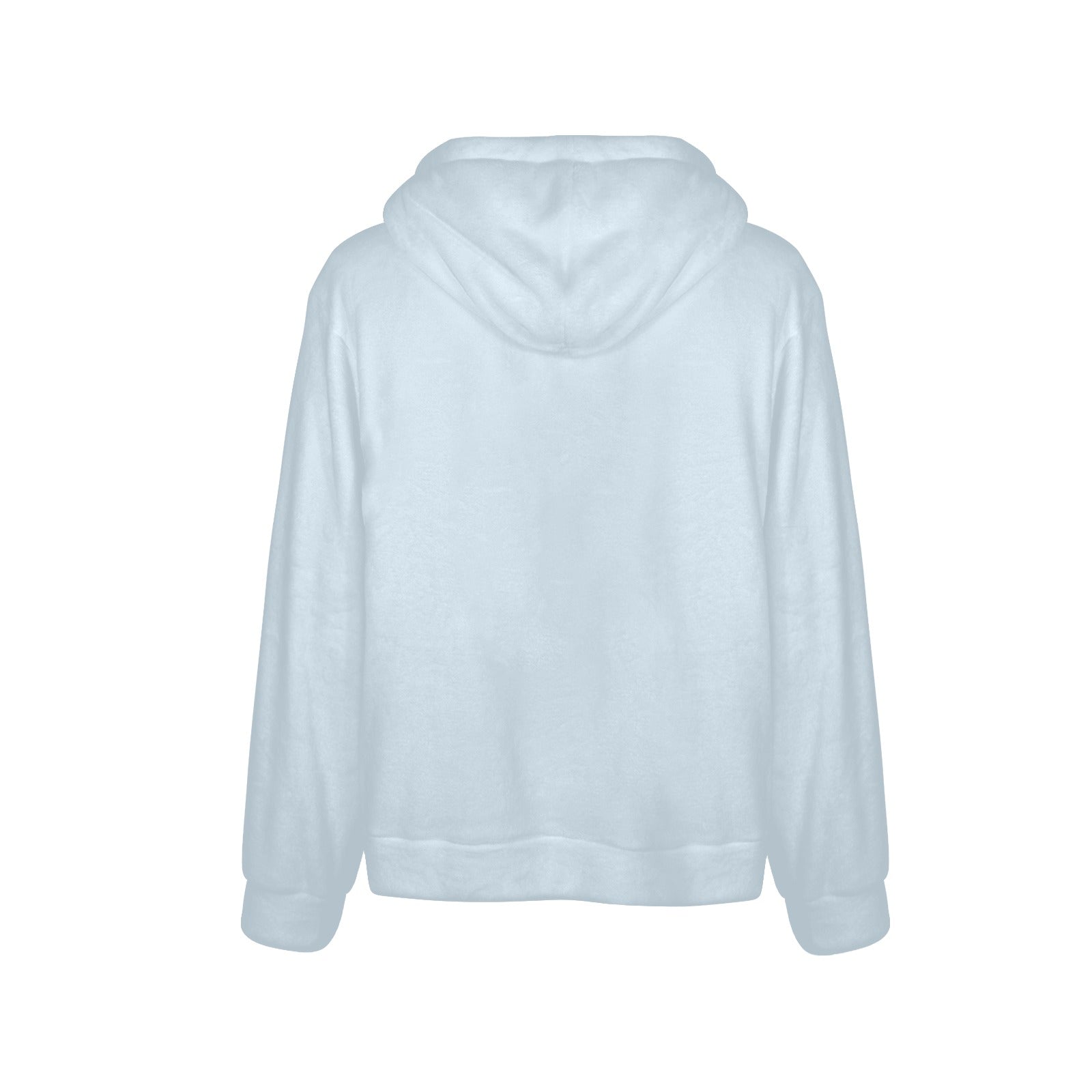 Men's Alice Blue Solid Flannel Hoodie