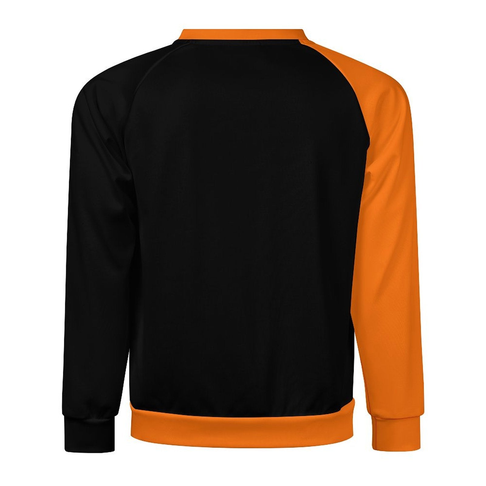 Men's Black & Deep Carrot Orange Solid Sweatshirt