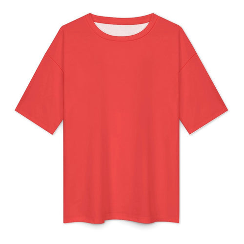 Women's Carmine Pink Solid Oversized T-shirt