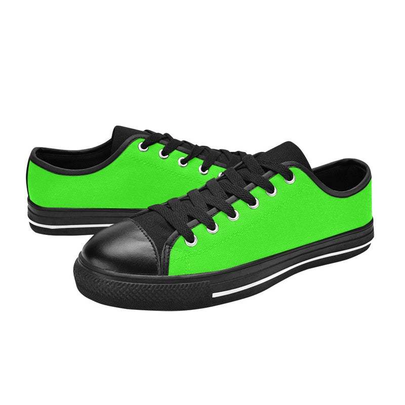 Men's Neon Green Solid Low Top Shoes