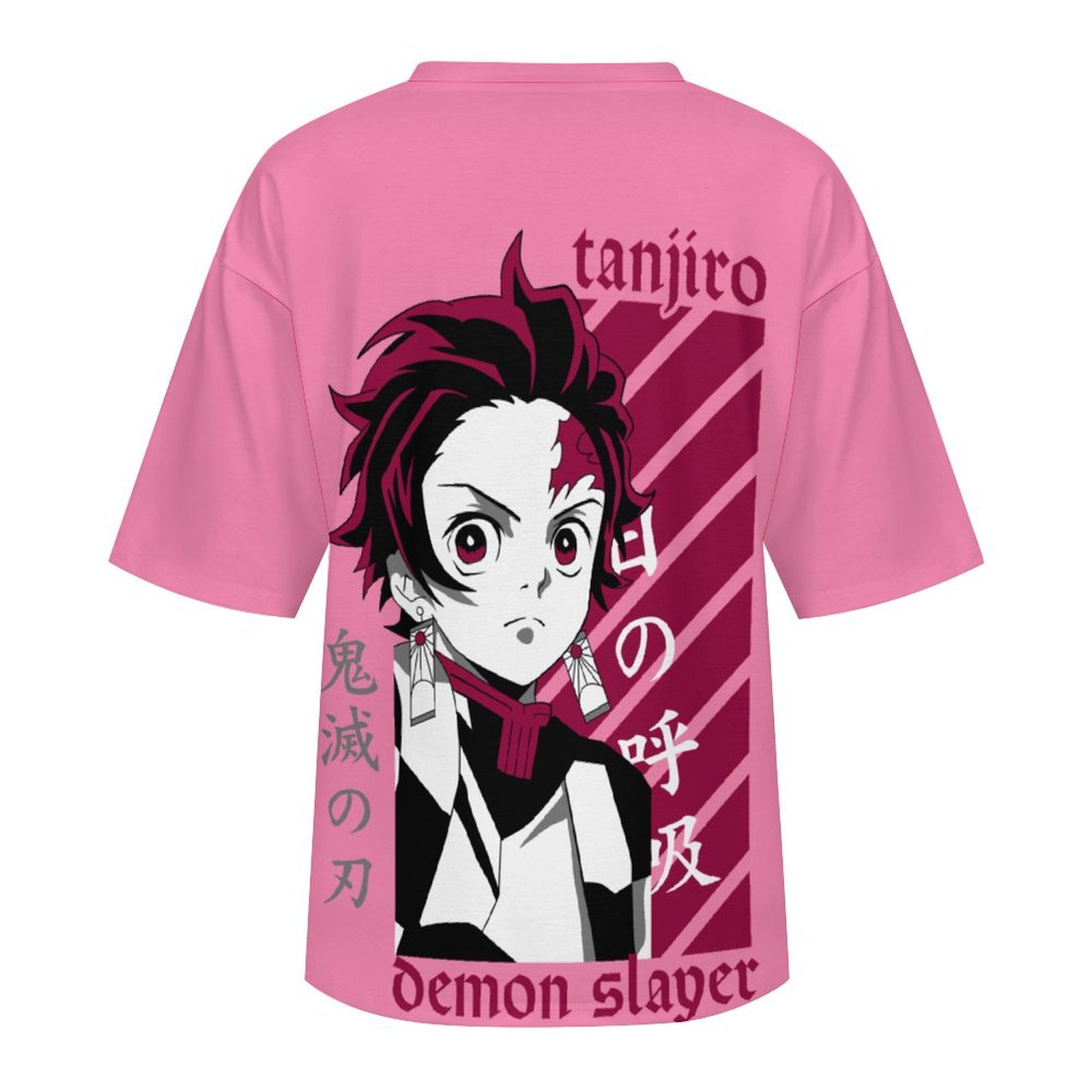 Women's Tanjiro Potrait Demon Slayer Anime Oversized T-shirt