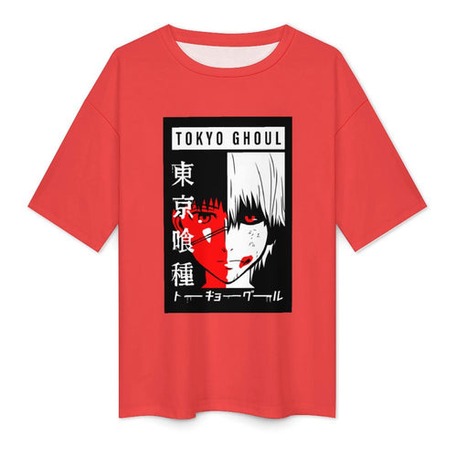 Men's Ken Kaneki Portrait Tokyo Ghoul Anime Oversized T-shirt