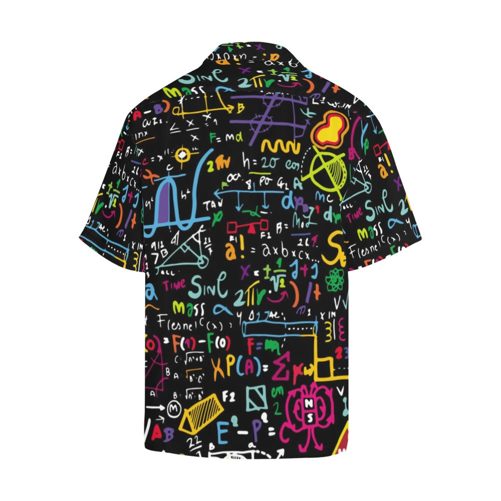 Men's Mathematical Doodle Pattern Abstract Half Sleeve Shirt