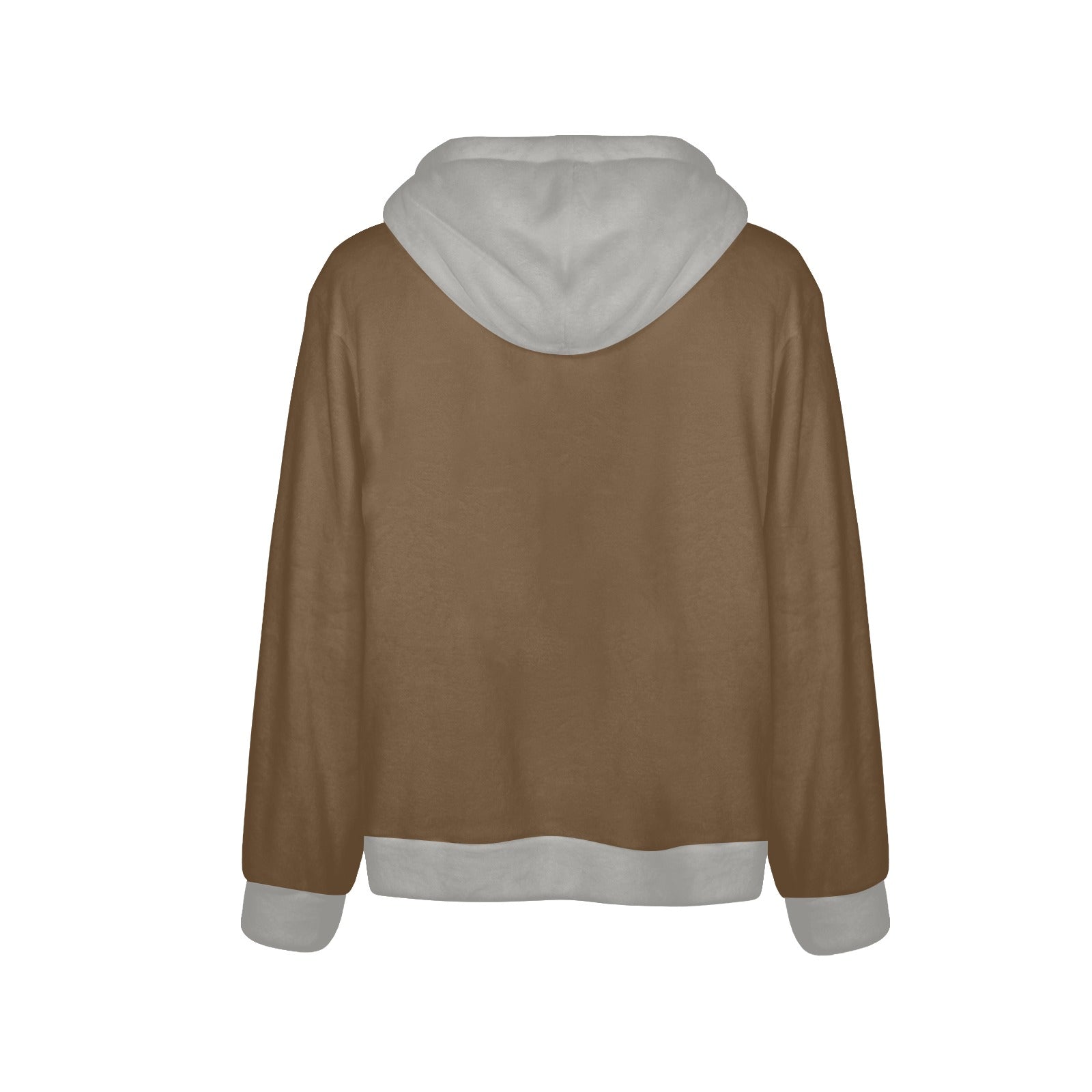 Men's Mocha & Light Grey Solid Flannel Hoodie