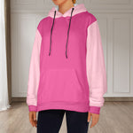 Women's Pink Combo Solid Flannel Hoodie