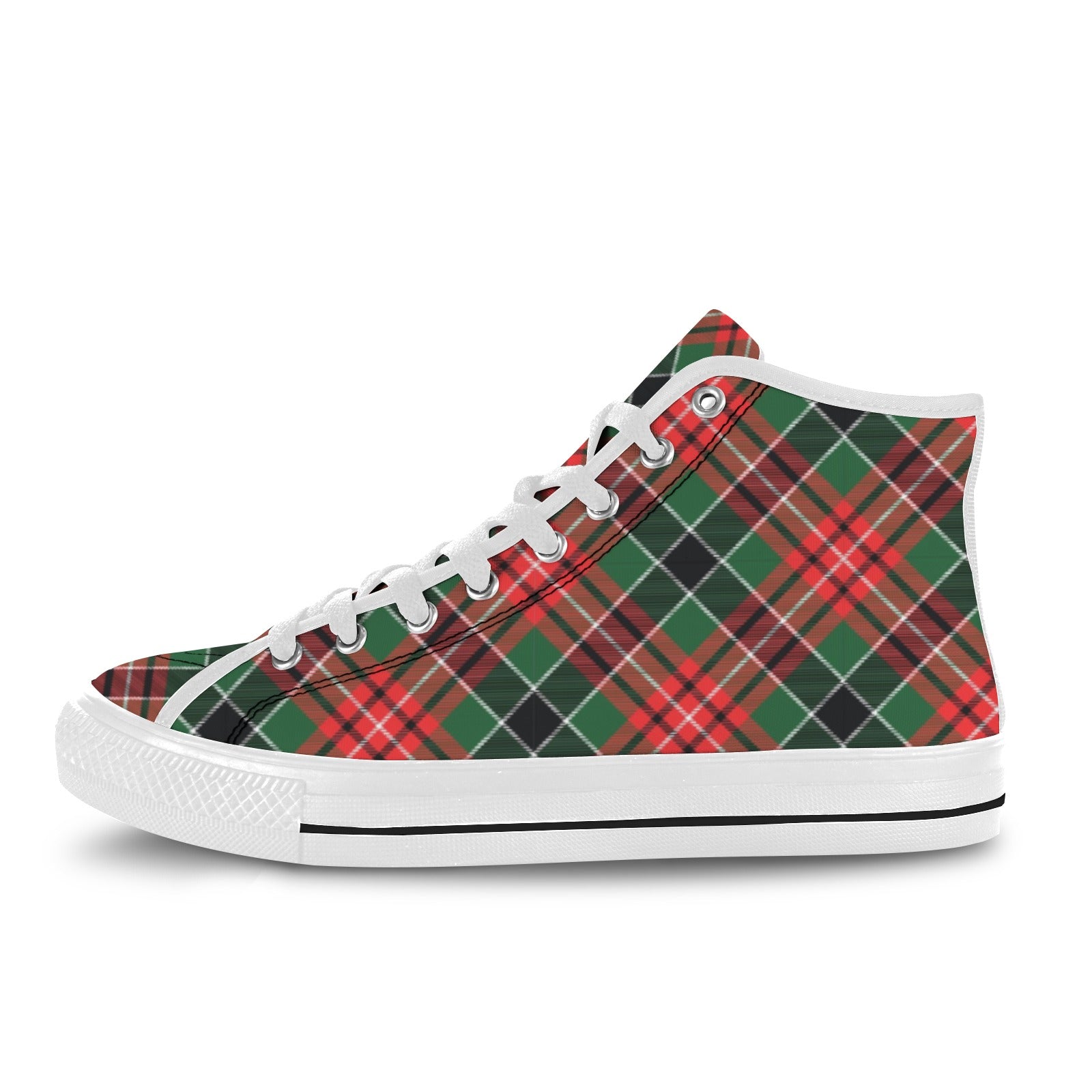 Men's Congested Tartan Blaze Abstract High Top Shoes