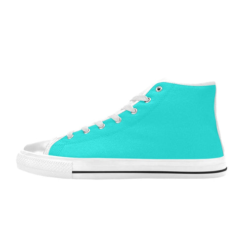 Men's Medium Turquoise Solid High Top Shoes