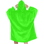 Women's Electric Green Solid Blanket Hoodie