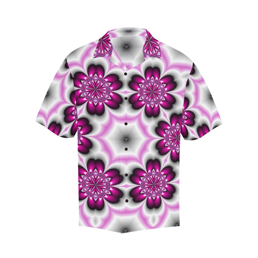 Men's Flower Spiral Abstract Half Sleeve Shirt