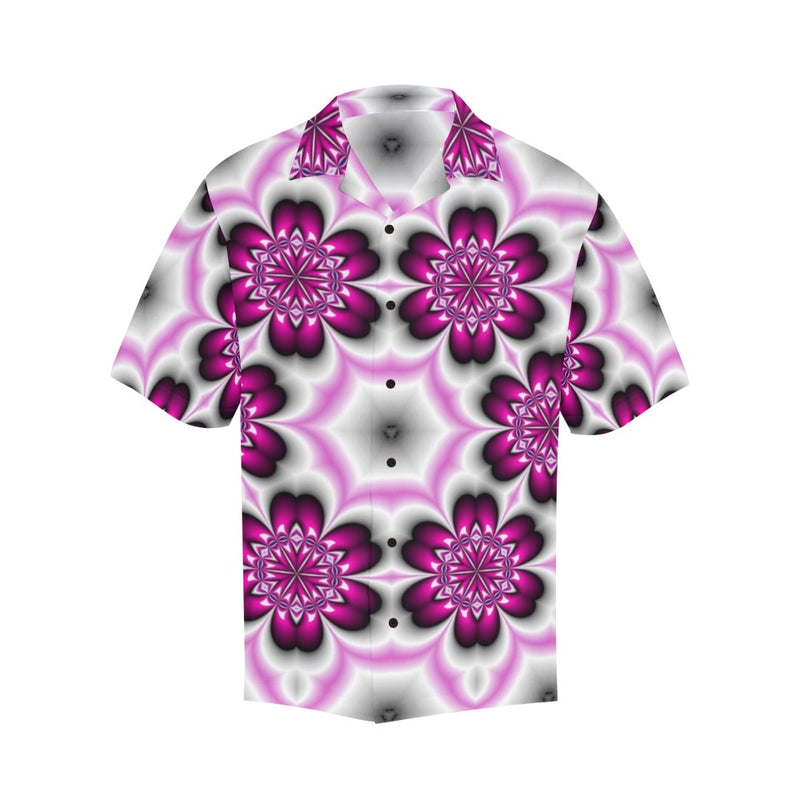 Men's Flower Spiral Abstract Half Sleeve Shirt