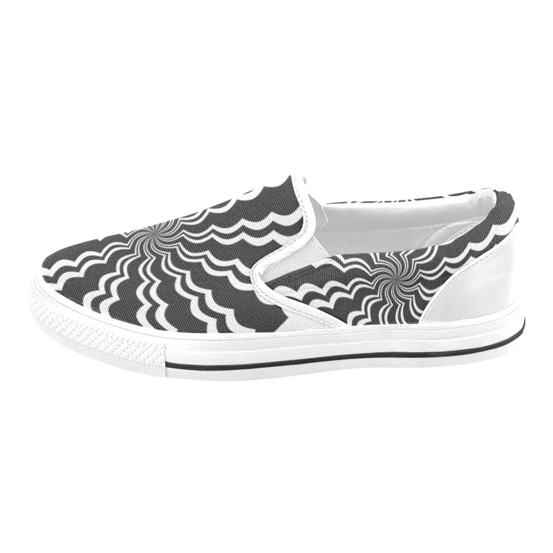 Men's Swirling Grey Vortex Abstract Slip-on Shoes