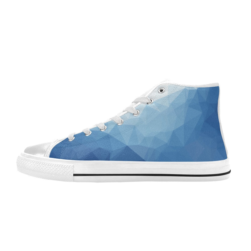 Men's Blue Prism Abstract High Top Shoes