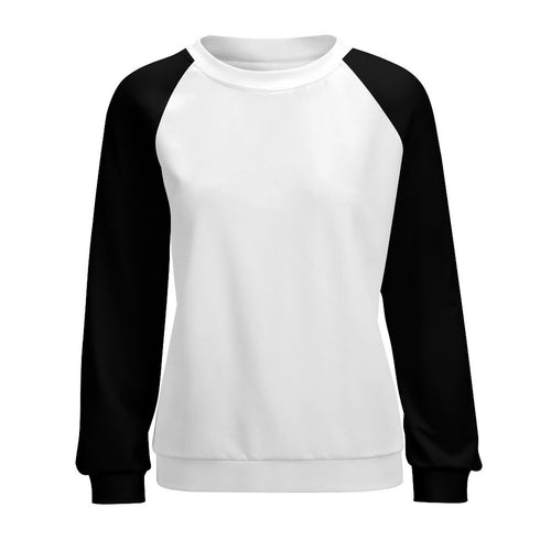 Women's White & Black Solid Sweatshirt