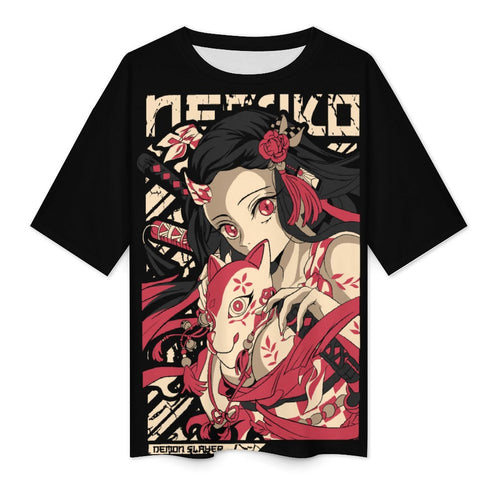 Women's Demon Nezuko Anime Oversized T-shirt