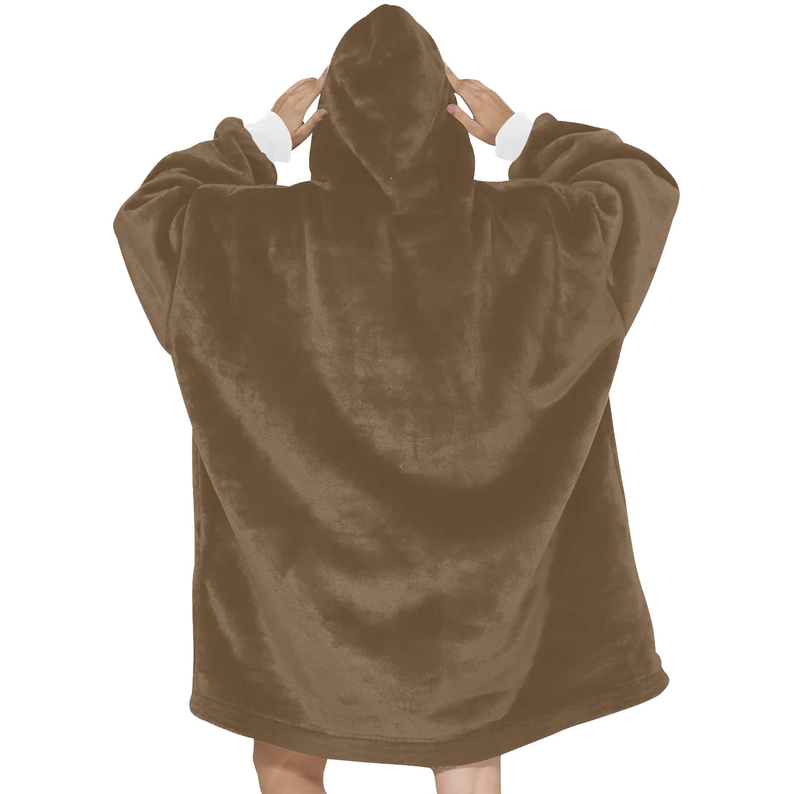 Women's Pastel Brown Solid Blanket Hoodie