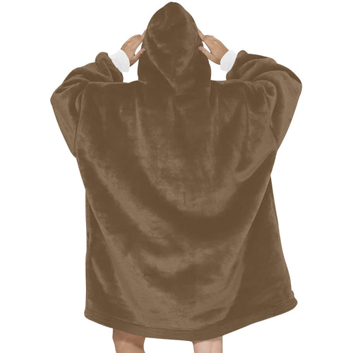 Women's Pastel Brown Solid Blanket Hoodie