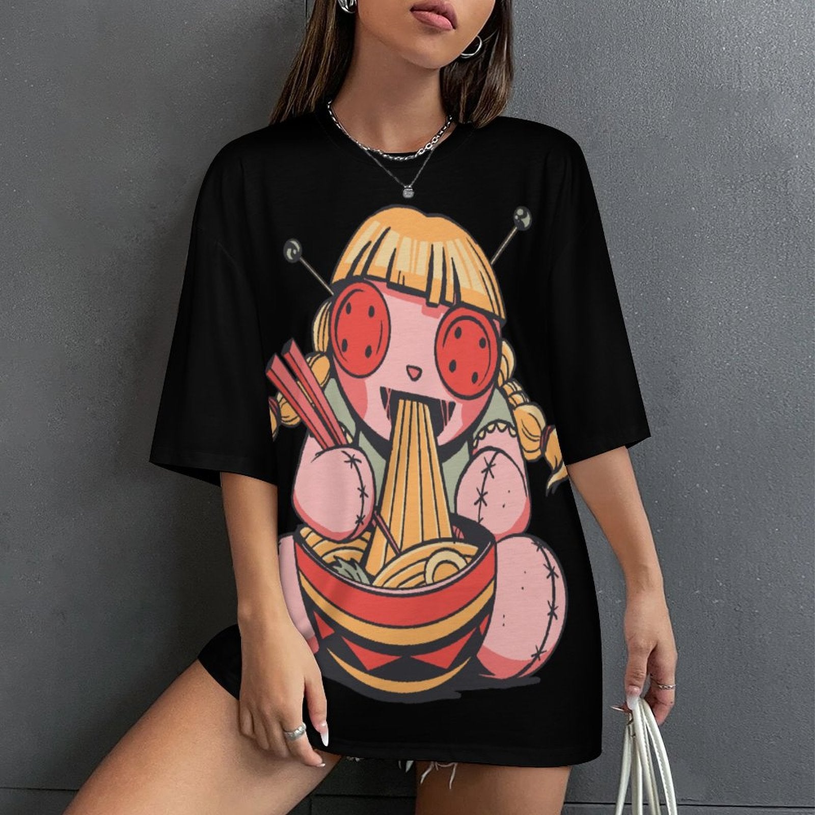 Women's Voodoo Doll Acid & Punk Oversized T-shirt