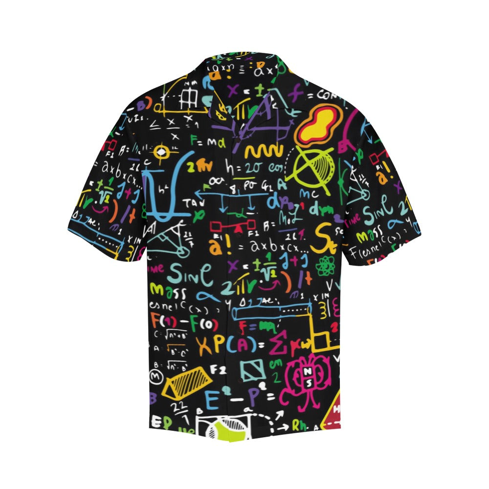 Men's Mathematical Doodle Pattern Abstract Half Sleeve Shirt