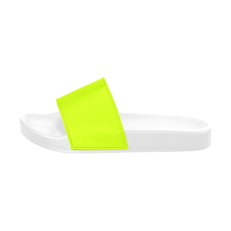 Men's Fluorescent Yellow Solid Slider Sandals